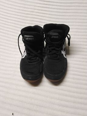 ASICS Black High-Top Athletic Sneakers with White Logo